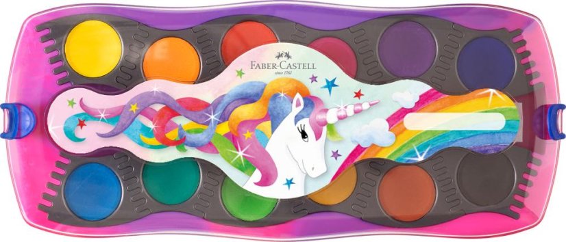 Vodové farby pre deti Unicorn Connector - 12 farieb