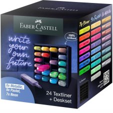 Zvýrazňovače Faber-Castell GenZ  v kartónovm stojane - 24 farieb