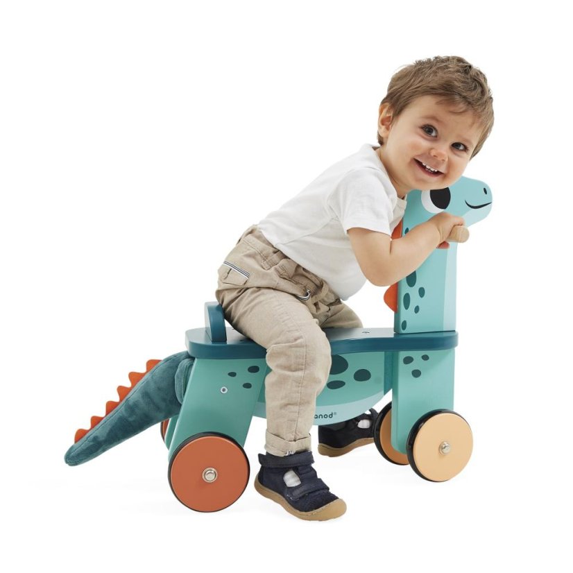 Dřevěné odrážedlo pro děti Portosaurus Dino Janod