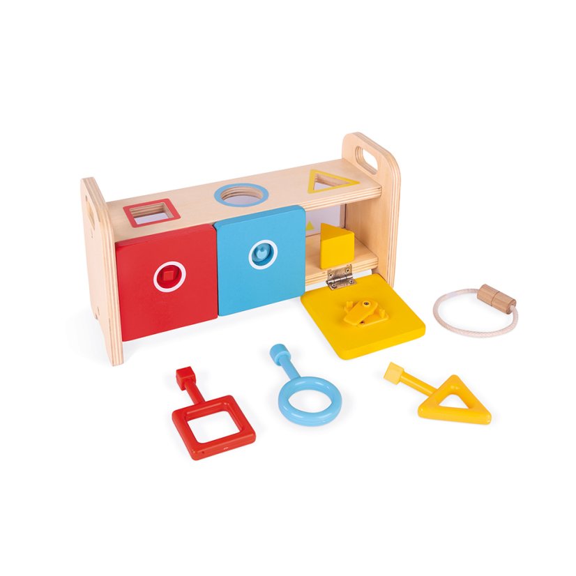 Vkladanie a triedenie s kľúčikmi a zámkami Montessori Janod