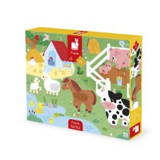 Janod Farma – hmatové senzorické puzzle s různými povrchy 20 ks