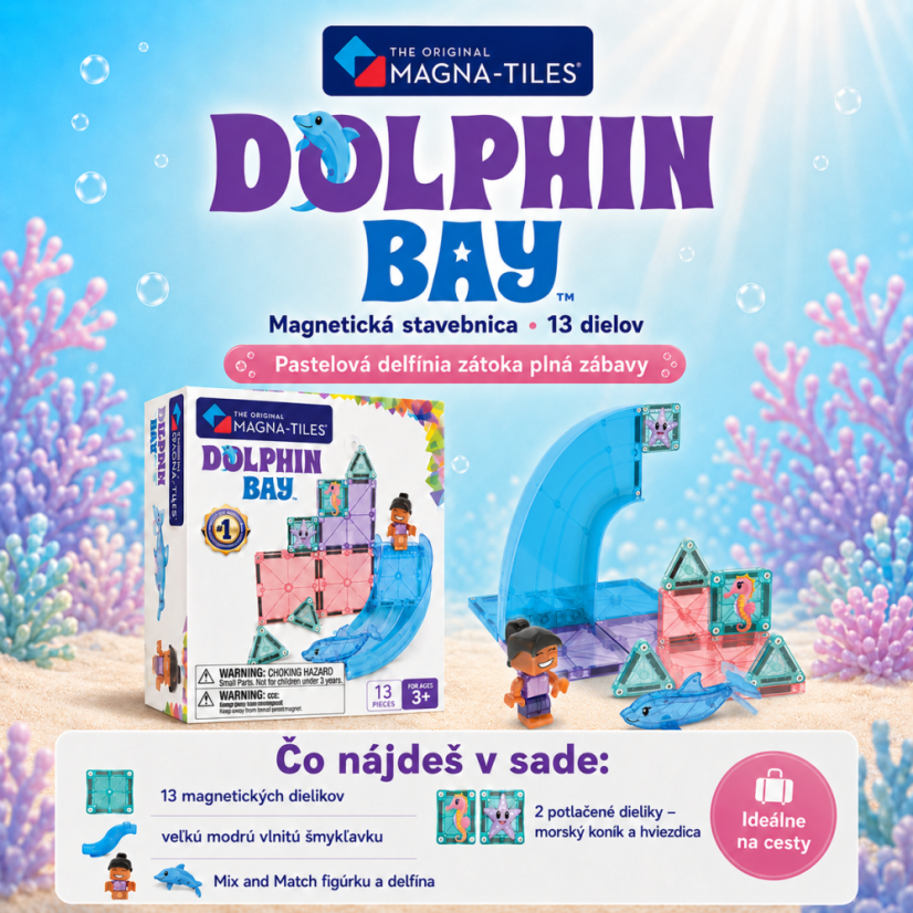 Magnetická stavebnica Dolphin Bay 13 dielov