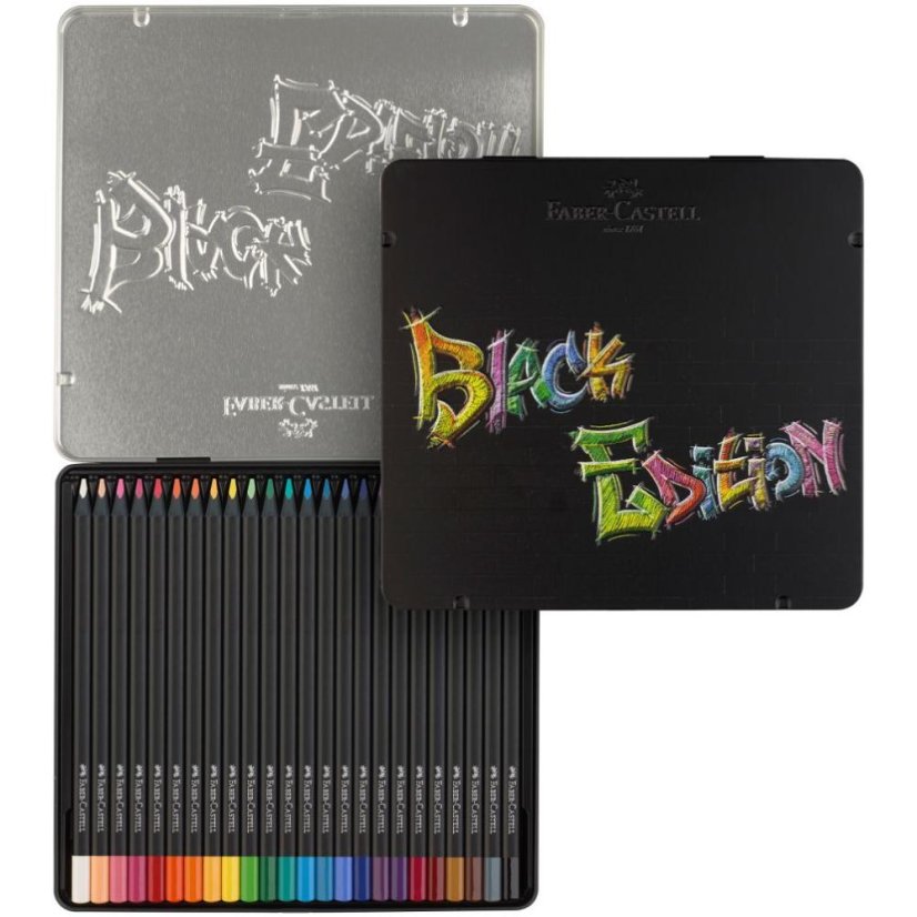Pastelky Black Edition 24 farieb v plechovej krabičke
