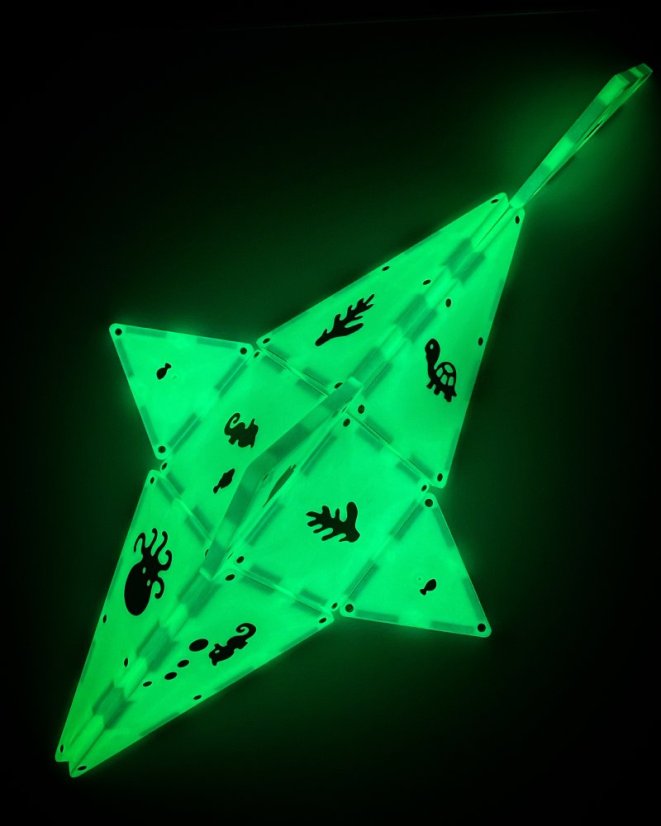 Magnetická stavebnice Magna Tiles Glow 16 dílů