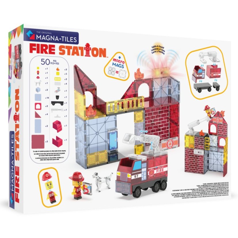 Magnetická stavebnice Magna Tilies - Hasiči - Fire Station 50 dílů
