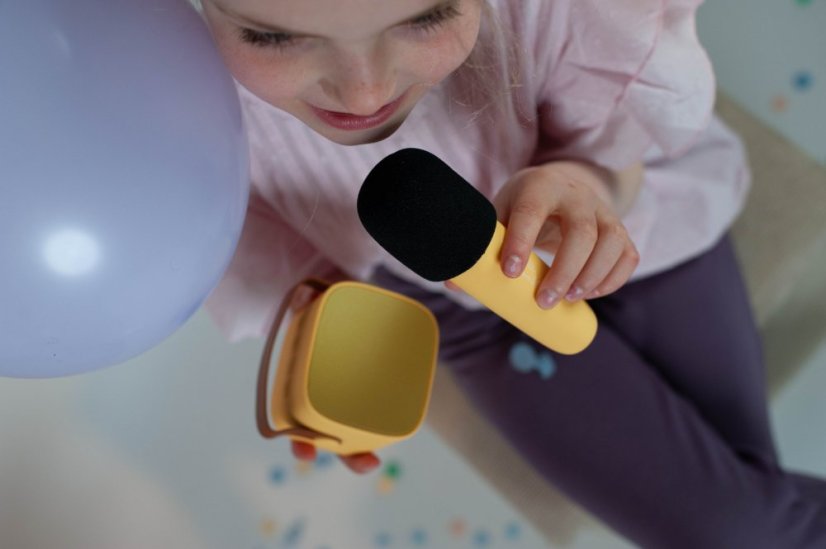 Bluetooth Karaoke set mikrofón a reproduktor Žltý