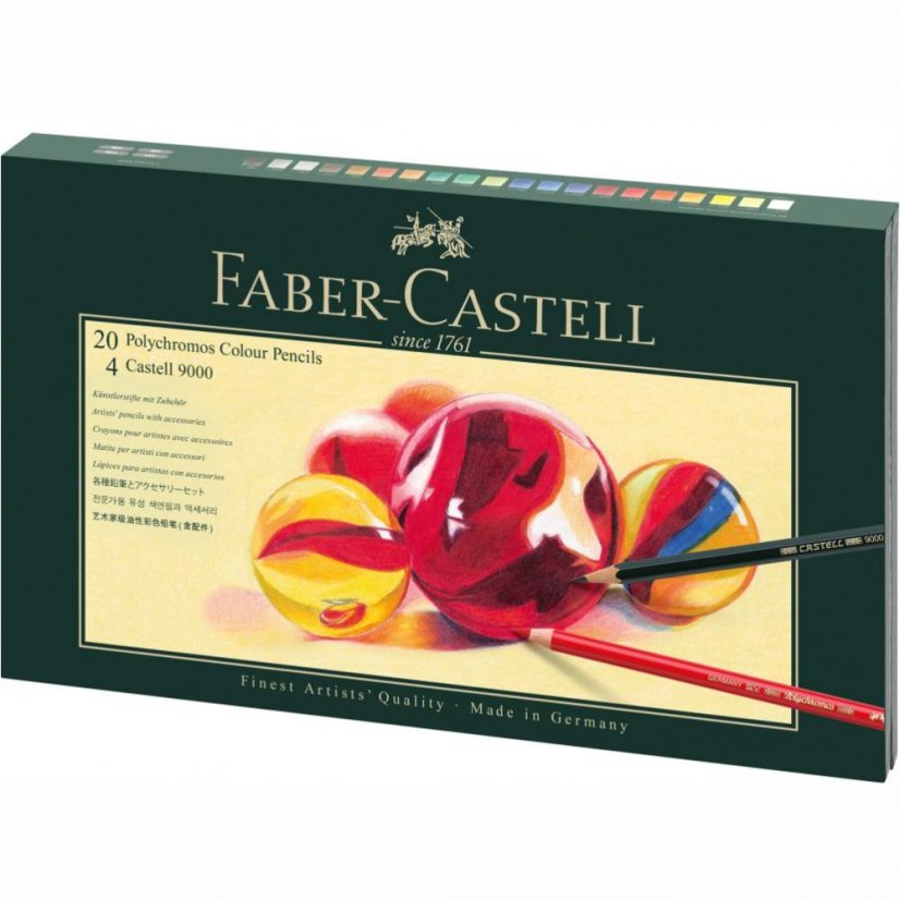Pastelky Polychromos – darčekové balenie s 20 pastelkami a príslušenstvom