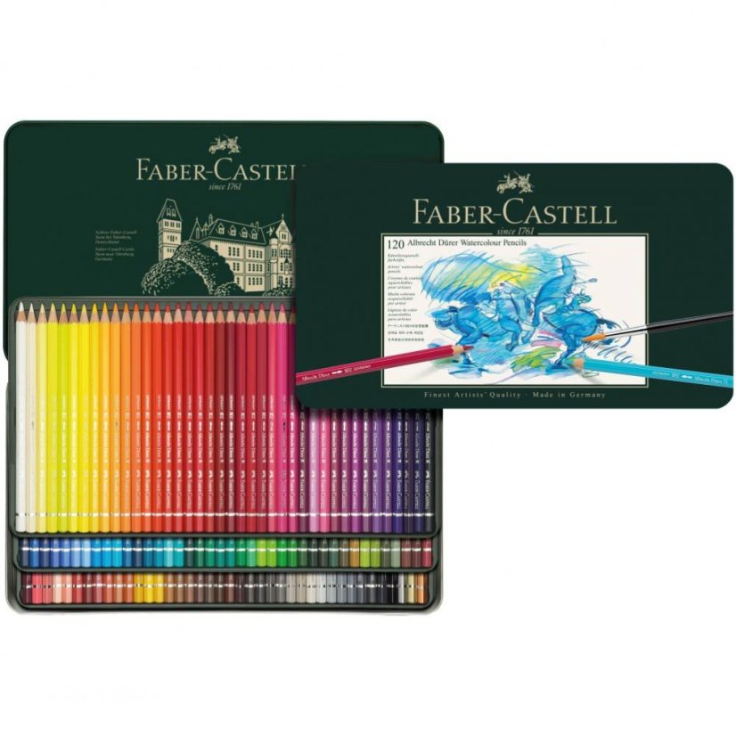 Akvarelové pastelky Faber-Castell Albrecht Dürer, plech 120 ks