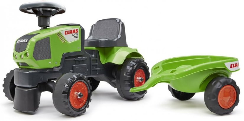 Odrážedlo pro děti Falk 1012B Baby Claas Axos s přívěsem