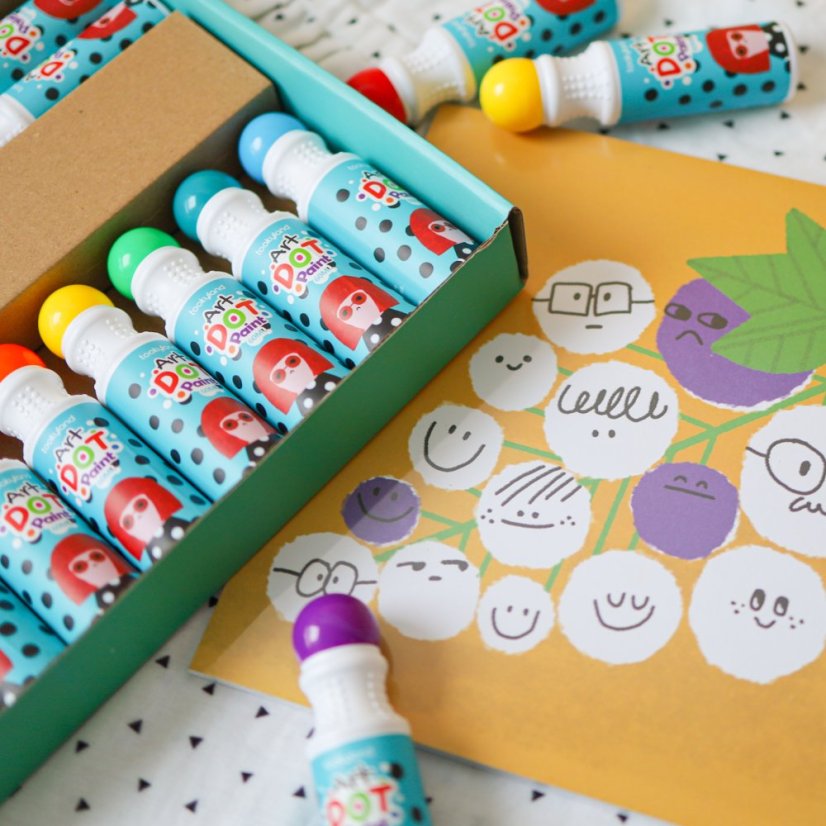 Barvy v tubě Smývatelné 12 ks s omalovánkami