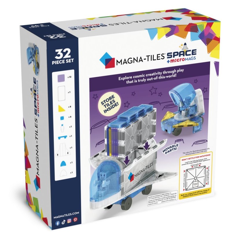 Magnetická stavebnica Magna Tiles Space 32 dielov