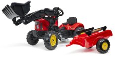 Falk Šlapací traktor 2030 Red Supercharger pedal charger s odpojitelnou vlečkou