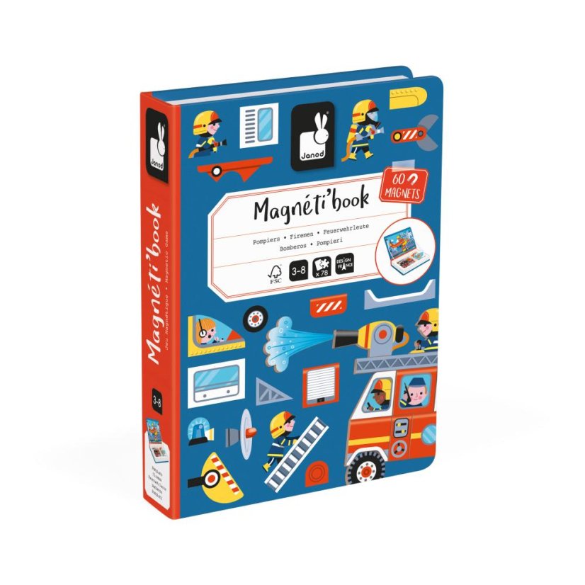 Janod Magnetibook Hasiči - Magnetická kniha pro děti