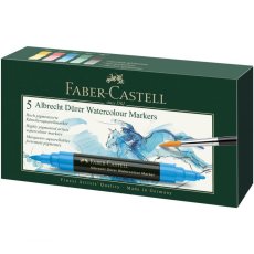 Akvarelové popisovače Faber-Castell A. Dürer – sada 5 farieb Basic