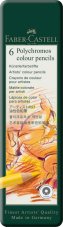 Pastelky Polychromos – sada 6 umeleckých pasteliek v plechovej krabičke