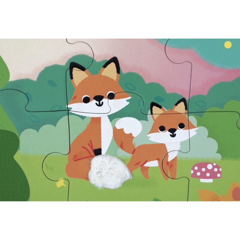 Janod Les - hmatové senzorické puzzle s  rôznymi povrchmi 20 ks