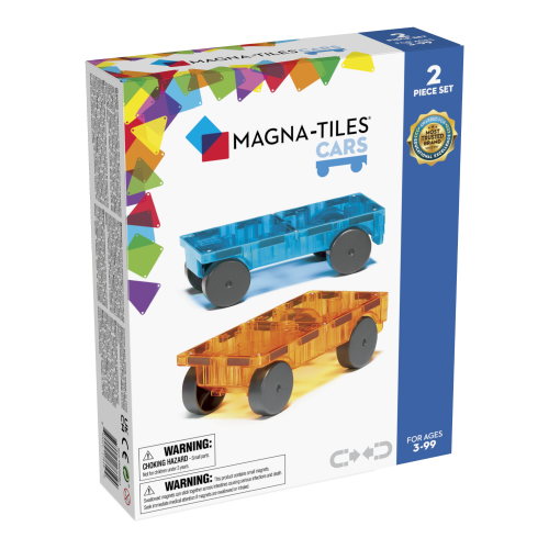 Magnetická stavebnice MAgna Tiles Cars 2 dílná Blue/orange