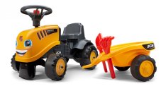 Falk Odrážedlo 215C Baby JCB žluté s vlečkou a lopatkou s hráběmi