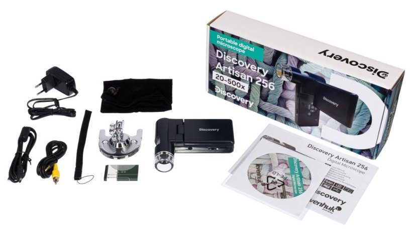 Digitálny USB mikroskop Discovery Channel Artisan 256 - obsah balenia
