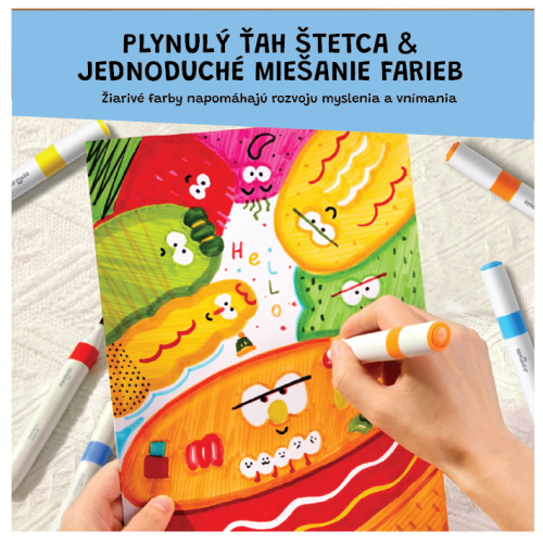 Obojstranné fixky s dvoma hrotmi v boxe 24 ks