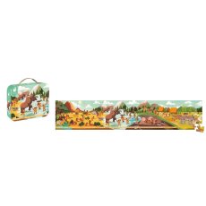 Janod Panoramatické prehistorické puzzle v kufríku 100 dielikov