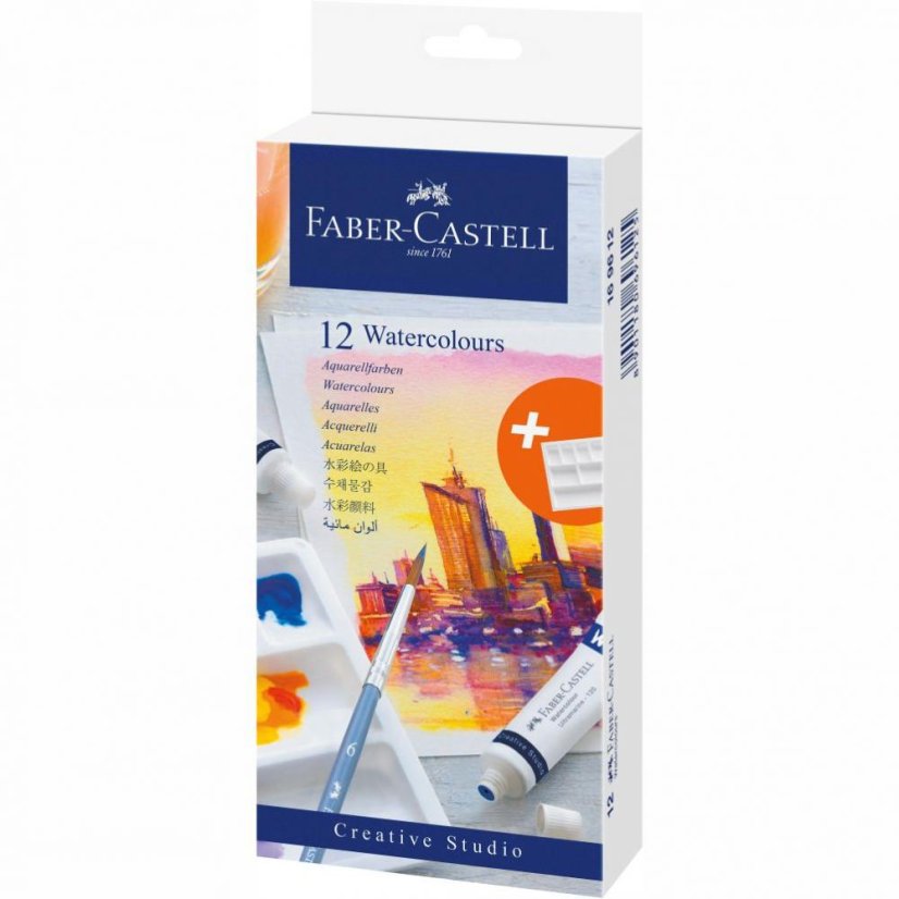 Akvarelové farby Faber Castell v tubách - 12 farieb
