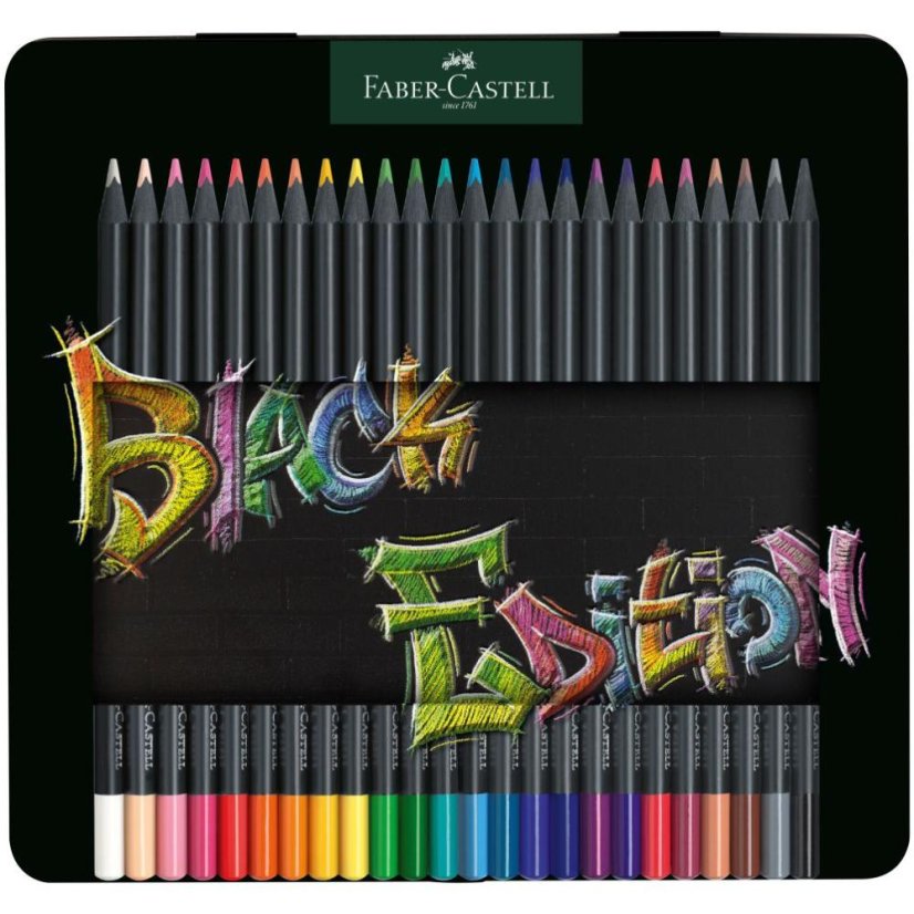 Pastelky Black Edition 24 farieb v plechovej krabičke