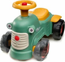 Odrážedlo Falk traktor baby Maurice zelený vintage s přívěsem