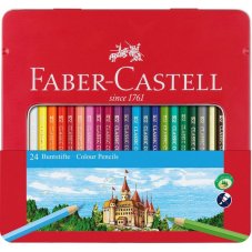 Klasické pastelky Faber Castell  24 farieb v plechu s okienkom
