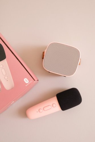 Bluetooth Karaoke set mikrofon a reproduktor Růžový