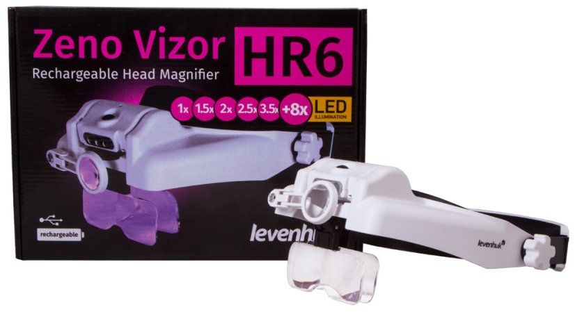 Dobíjacia náhlavná lupa Zeno Vizor HR6
