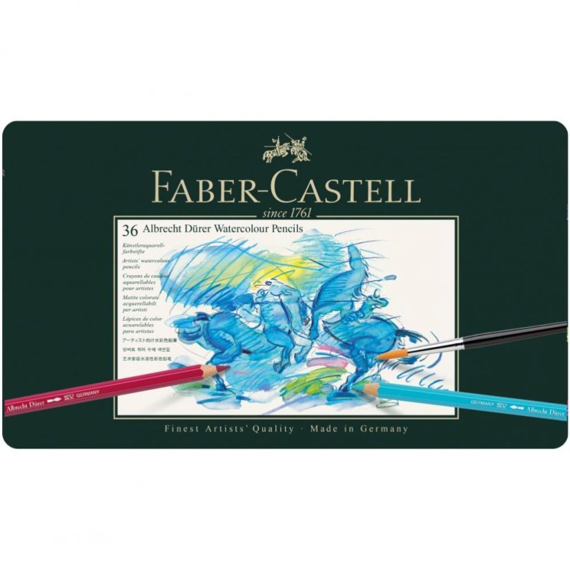 Akvarelové pastelky Faber-Castell A. Dürer – sada 36 ks v plechovej krabičke