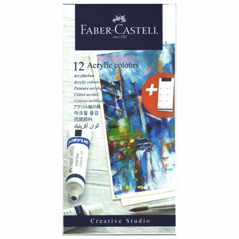 Akrylové farby Faber-Castell v tube 12 farieb