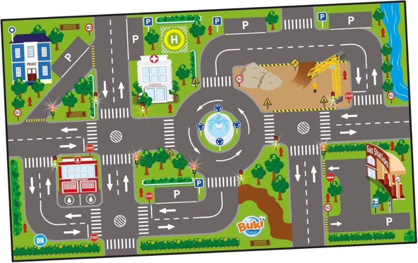 Detský koberec mesto so semaformi a autíčkami 72 x 120 cm
