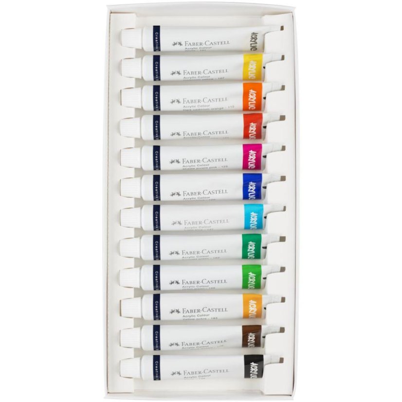 Akrylové farby Faber-Castell v tube 12 farieb