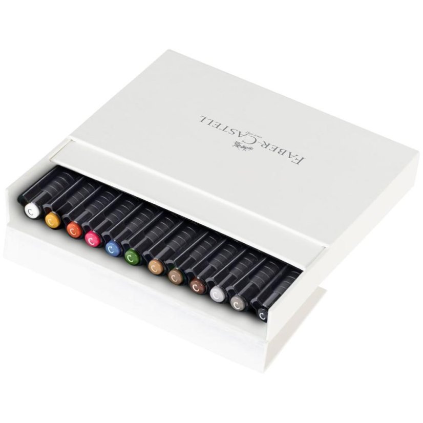 Kaligrafické fixky PITT, súprava 12 farieb – Studio box