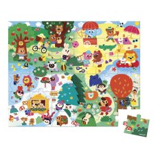 Janod Puzzle v kufříku Čtyři roční období 36 ks