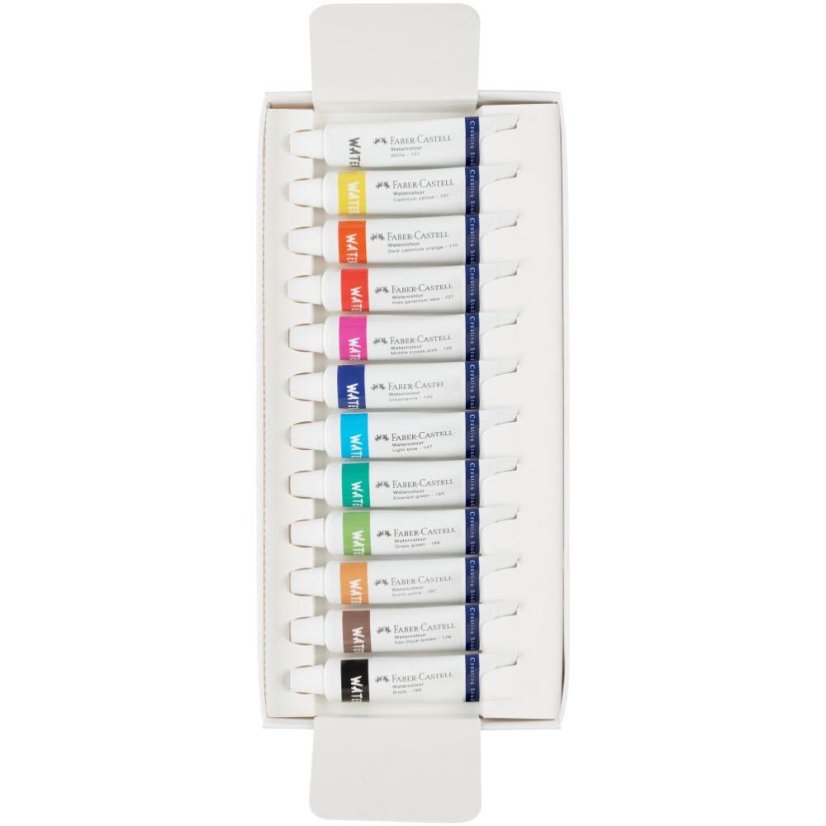 Akvarelové farby Faber Castell v tubách - 12 farieb