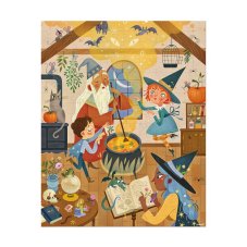 Janod Puzzle v kufříku Kouzelná škola 200 dílků