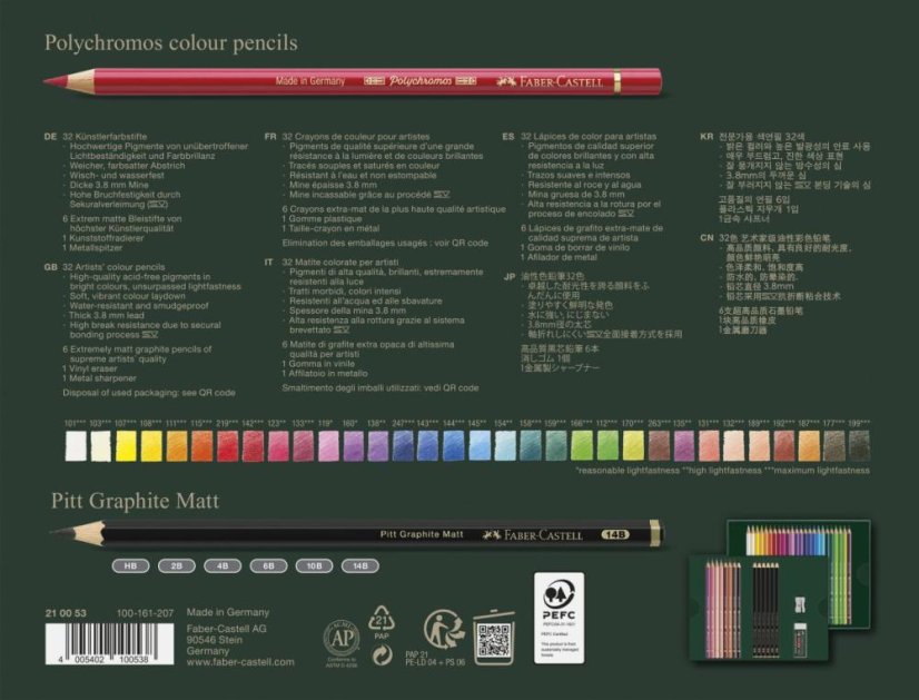 Pastelky Faber-Castell Polychromos a Pitt Matt – set 40 ks