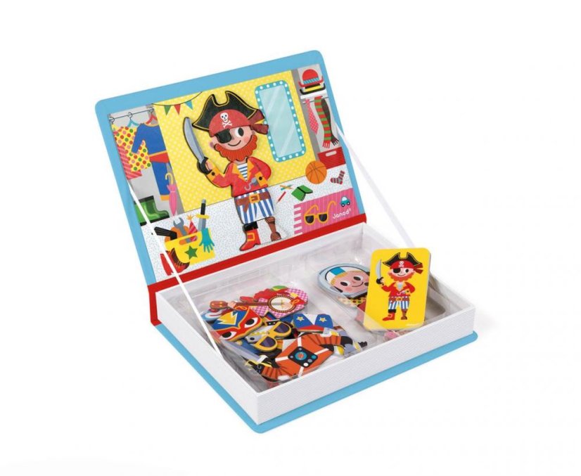 Janod Magnetibook Oblékání kluci - Magnetická kniha pro děti
