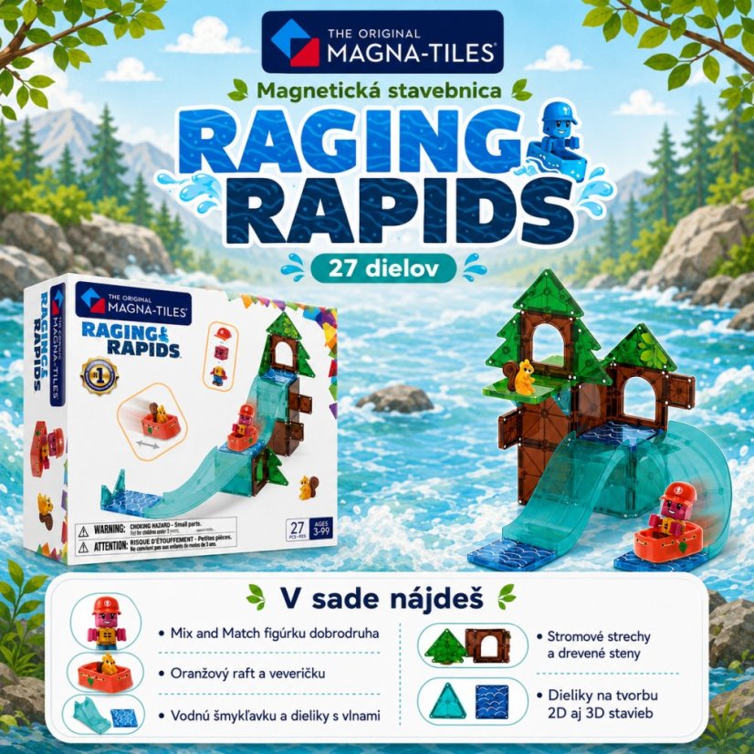 Magnetická stavebnica Raging Rapids 27 dielov