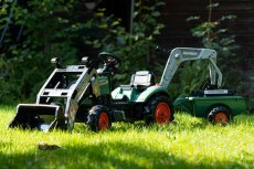 Falk Šlapací traktor Vintage 2054N se lžící, bagrem a přívěsem, zelený