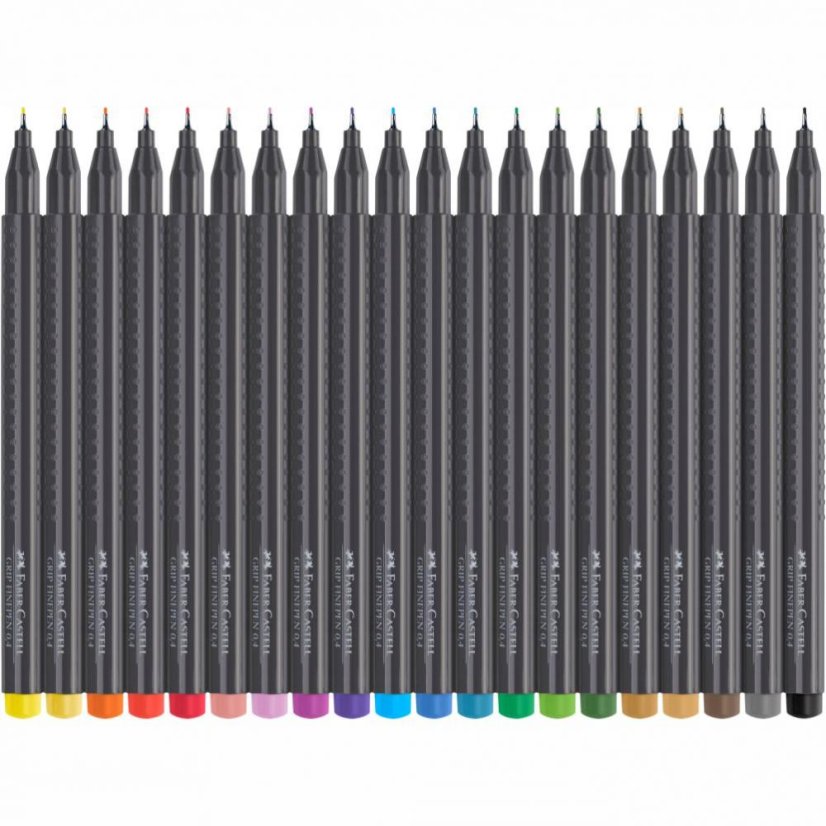 Popisovače Faber-Castell Grip Finepen 20 farieb - 0,4 mm