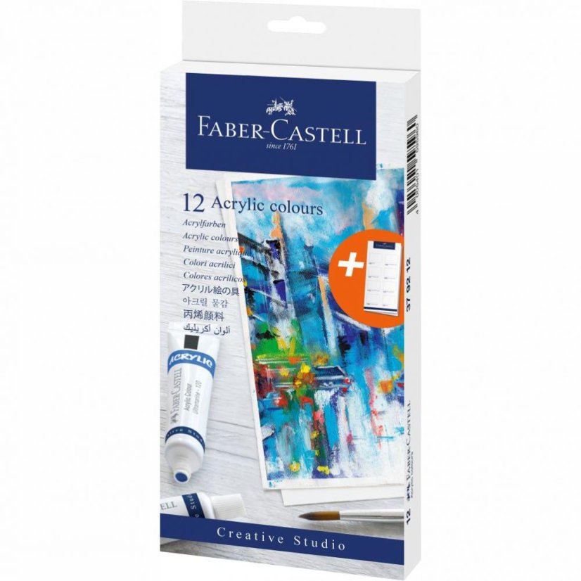 Akrylové farby Faber-Castell v tube 12 farieb