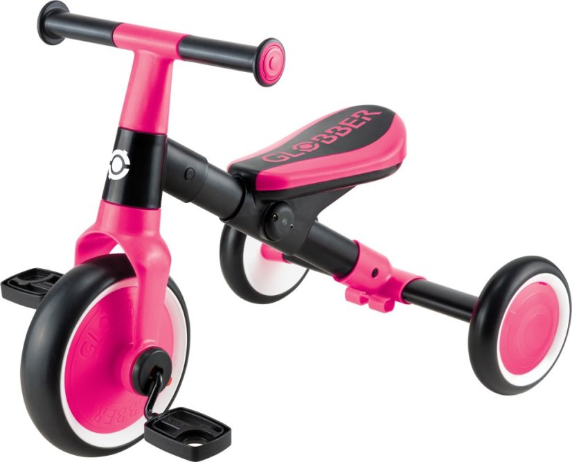 Globber dětské odrážedlo tříkolové - Learning Trike 2v1 - Fuchsia Pink