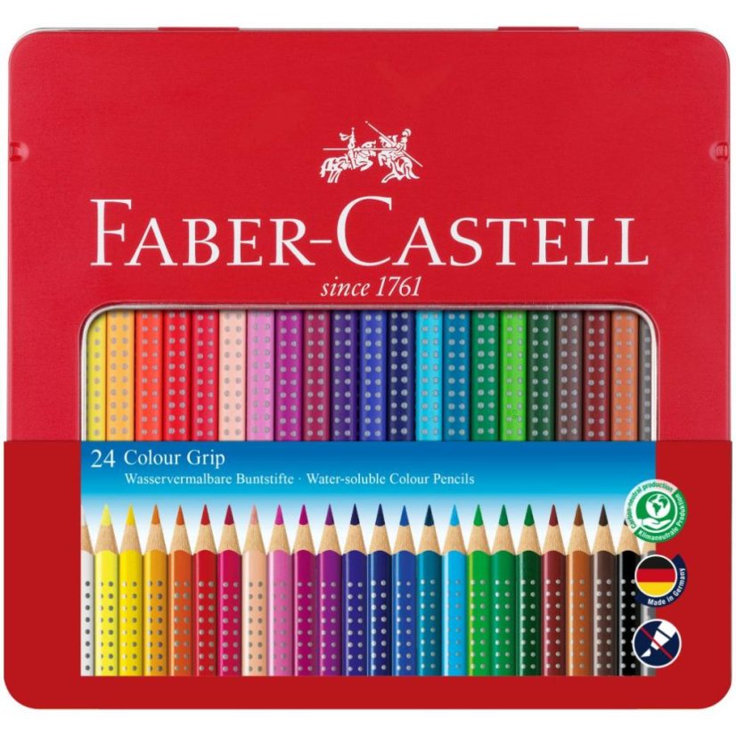 Akvarelové Pastelky Colour Grip set 24 barev v plechové krabičce