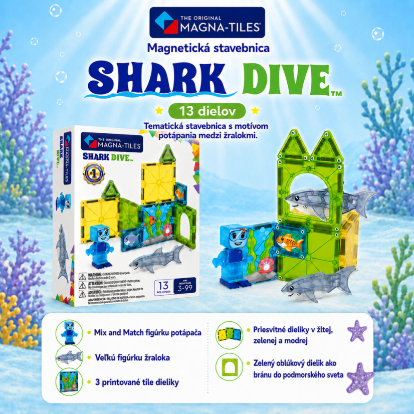 Magnetická stavebnica Shark Dive 13 dielov