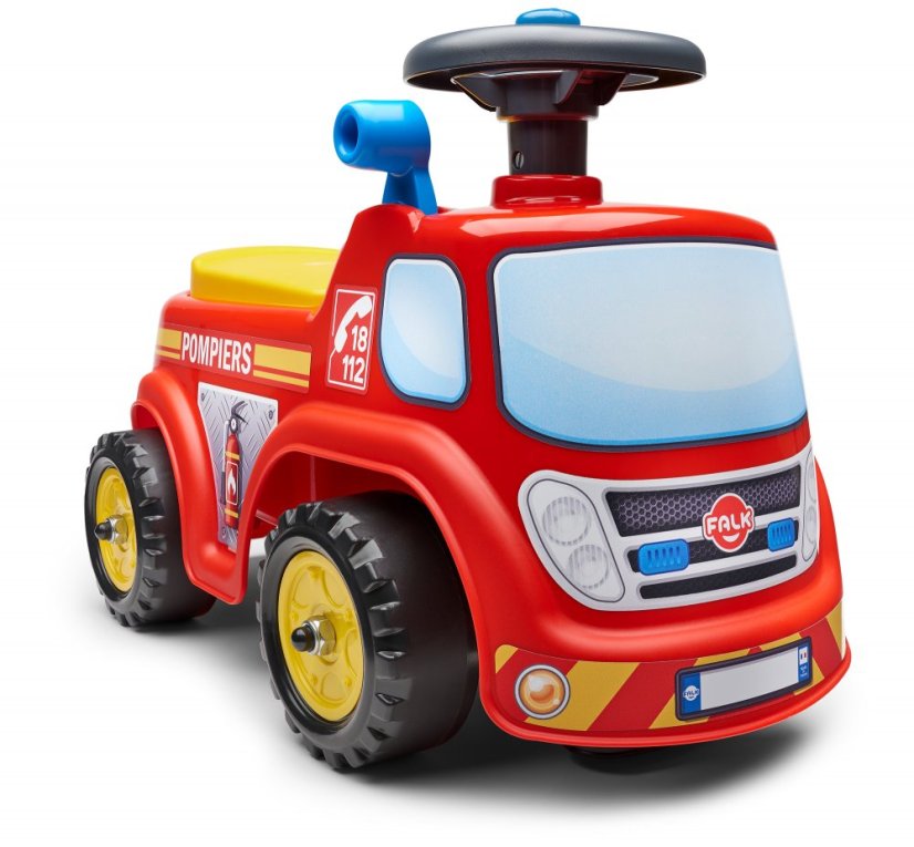 Odrážedlo Falk 700 hasičské auto s otevíracím sedadlem a volantem s klaksonem