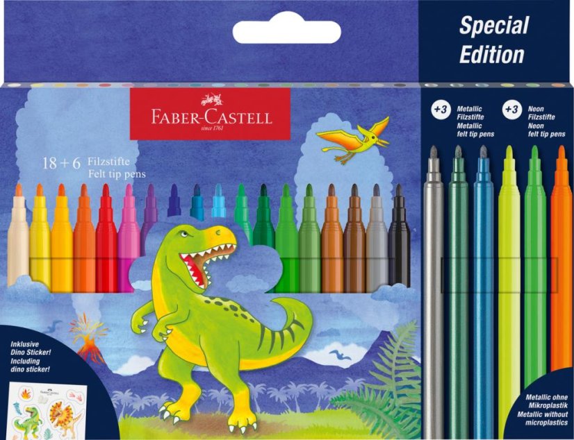 Fixky Faber-Castell  Dino 18+6 Metallic